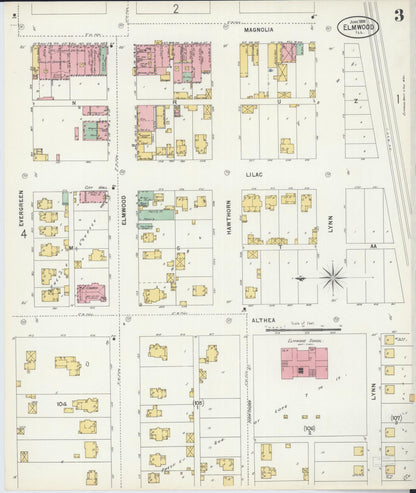 Sanborn Fire Insurance Map from Elmwood, Peoria County, Illinois (1898), Sheet #0003 - Complete Map Set gallery image, historic Sanborn map, vintage wall art, Illinois Illinois