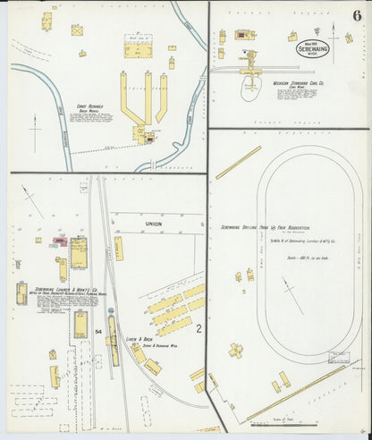 Sanborn Fire Insurance Map from Sebewaing, Huron County, Michigan (1901), Sheet #0006 - Historic Sanborn Fire Insurance Map Print, vintage old map wall art, antique decor, genealogy gift, Michigan Michigan map