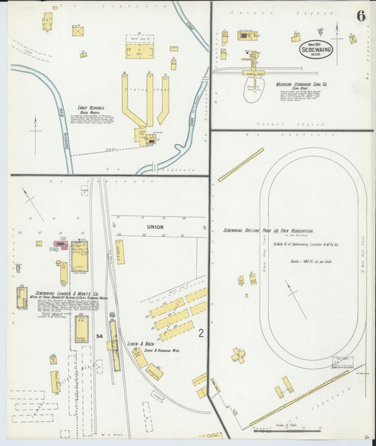Sanborn Fire Insurance Map from Sebewaing, Huron County, Michigan (1901), Sheet #0006 - Historic Sanborn Fire Insurance Map Print, vintage old map wall art, antique decor, genealogy gift, Michigan Michigan map