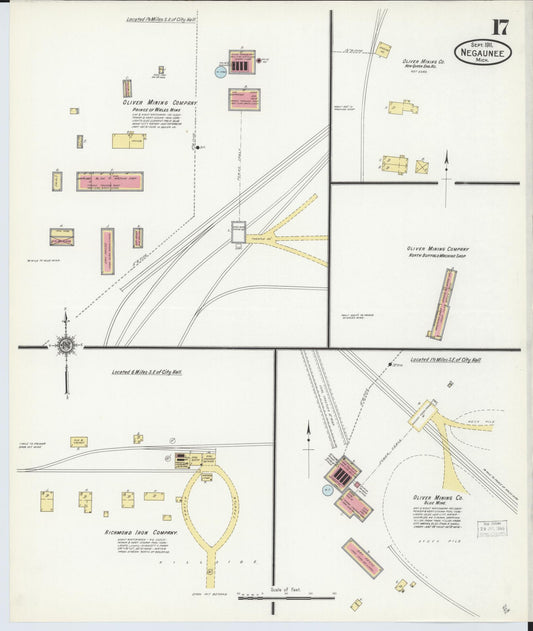 Sanborn Fire Insurance Map from Negaunee, Marquette County, Michigan (1911), Sheet #0017 - Historic Sanborn Fire Insurance Map Print, vintage old map wall art, antique decor, genealogy gift, Michigan Michigan map