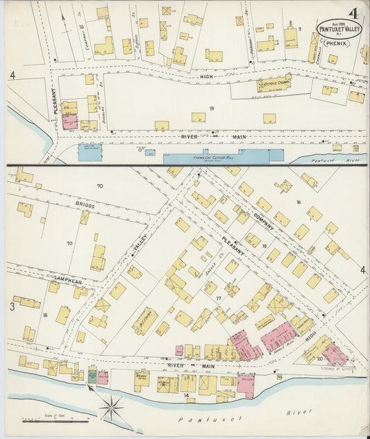 Sanborn Fire Insurance Map from Pawtuxet Valley, Kent and Providence Counties, Rhode Island (1898), Sheet #0004 - Historic Sanborn Fire Insurance Map Print, vintage old map wall art, antique decor, genealogy gift, Washington Washington map