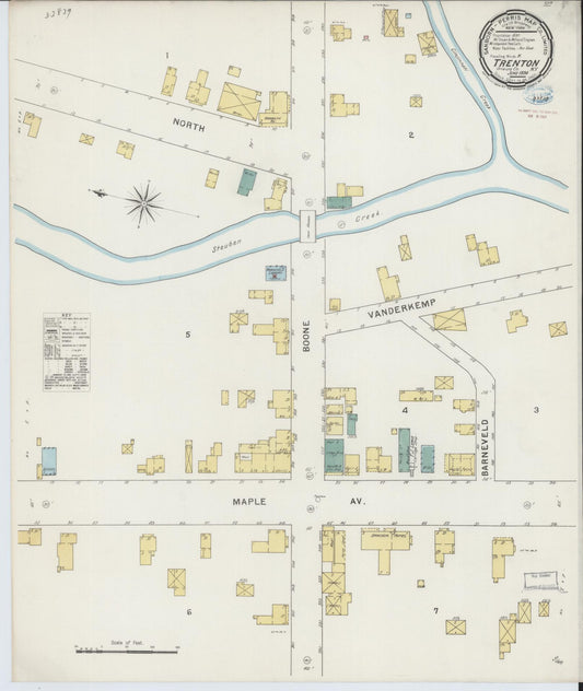 Sanborn Fire Insurance Map from Trenton, Oneida County, New York (1894), Sheet #0001 - Historic Sanborn Fire Insurance Map Print, vintage old map wall art, antique decor, genealogy gift, New York New York map