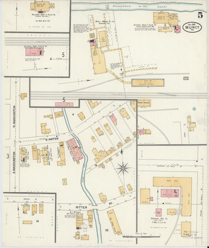 Sanborn Fire Insurance Map from Muncy, Lycoming County, Pennsylvania (1901), Sheet #0005 - Complete Map Set gallery image, historic Sanborn map, vintage wall art, Pennsylvania Pennsylvania