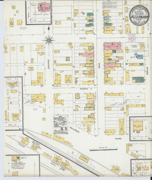 Sanborn Fire Insurance Map from Alexandria, Hanson County, South Dakota (1904), Sheet #0001 - Historic Sanborn Fire Insurance Map Print, vintage old map wall art, antique decor, genealogy gift, South Dakota South Dakota map