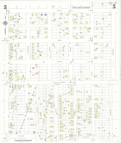 Sanborn Fire Insurance Map from Pratt, Pratt County, Kansas (1935), Sheet #0005 - Complete Map Set gallery image, historic Sanborn map, vintage wall art, Kansas Kansas