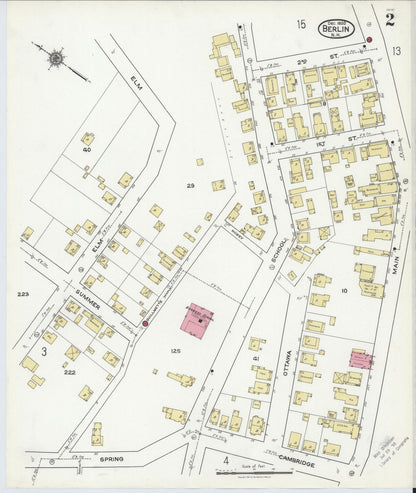 Sanborn Fire Insurance Map from Berlin, Coos County, New Hampshire (1920), Sheet #0002 - Complete Map Set gallery image, historic Sanborn map, vintage wall art, New Hampshire New Hampshire