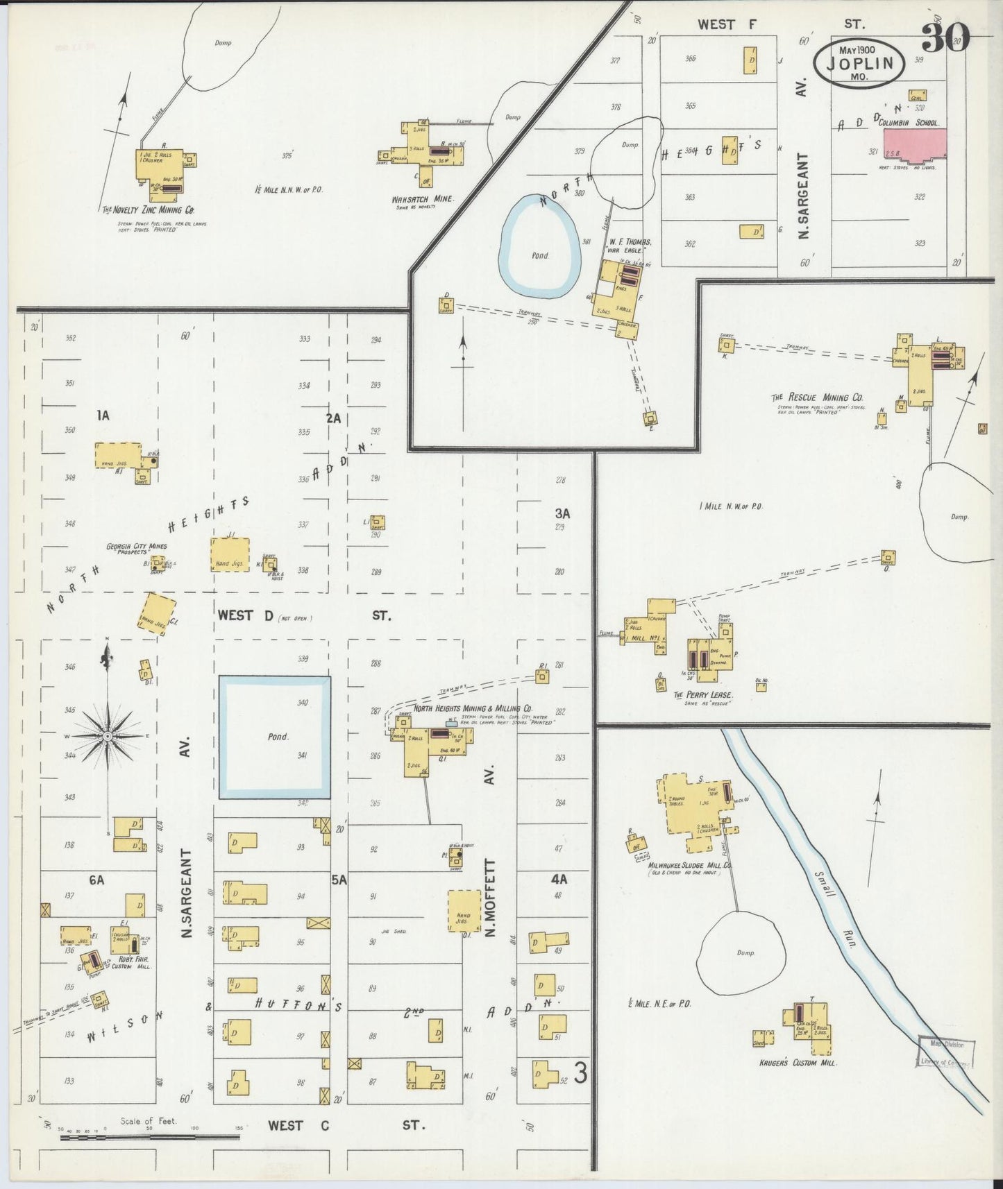 Sanborn Fire Insurance Map from Joplin, Jasper County, Missouri (1900), Sheet #0030 - Complete Map Set gallery image, historic Sanborn map, vintage wall art, Missouri Missouri