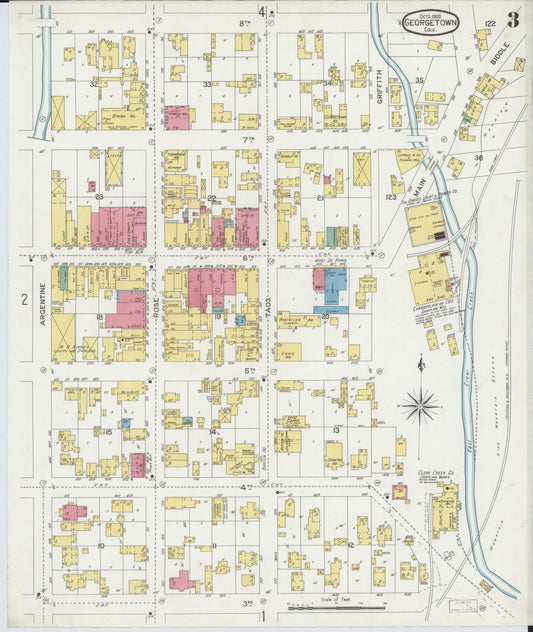 Sanborn Fire Insurance Map from Georgetown, Clear Creek County, Colorado (1900), Sheet #0003 - Historic Sanborn Fire Insurance Map Print, vintage old map wall art, antique decor, genealogy gift, Colorado Colorado map