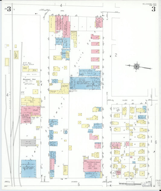 Sanborn Fire Insurance Map from Willoughby, Lake County, Ohio (1952), Sheet #0003 - Historic Sanborn Fire Insurance Map Print, vintage old map wall art, antique decor, genealogy gift, Ohio Ohio map