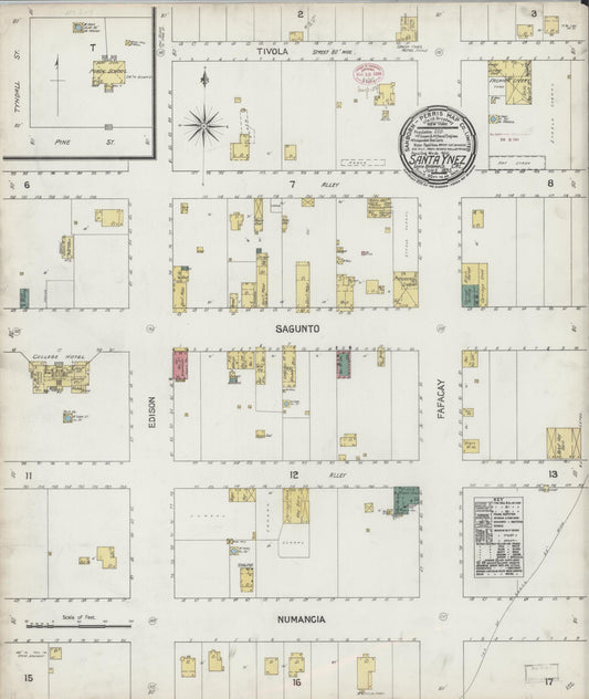 Sanborn Fire Insurance Map from Santa Ynez, Santa Barbara County, California. (1895) – Historic Sanborn Fire Insurance Map Print
