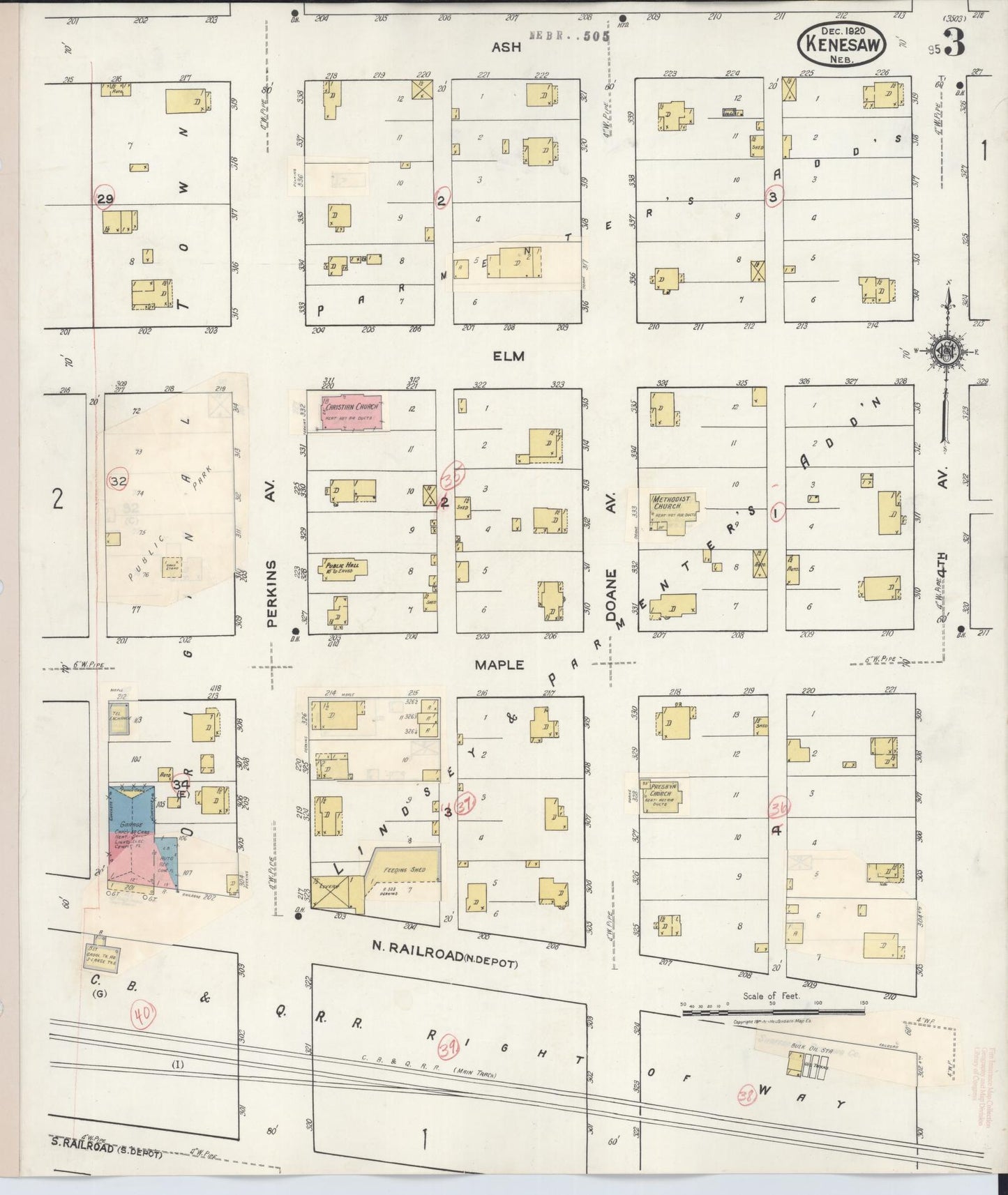 Sanborn Fire Insurance Map from Kenesaw, Adams County, Nebraska (1937), Sheet #0003 - Complete Map Set gallery image, historic Sanborn map, vintage wall art, Nebraska Nebraska