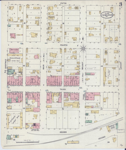 Sanborn Fire Insurance Map from Cameron, Clinton County, Missouri (1897), Sheet #0003 - Historic Sanborn Fire Insurance Map Print, vintage old map wall art, antique decor, genealogy gift, Missouri Missouri map