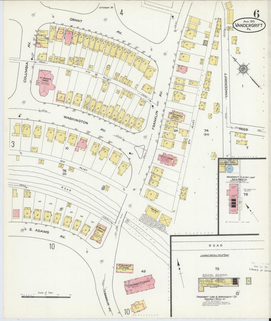 Sanborn Fire Insurance Map from Vandergrift, Westmoreland County, Pennsylvania (1915), Sheet #0006 - Historic Sanborn Fire Insurance Map Print, vintage old map wall art, antique decor, genealogy gift, Pennsylvania Pennsylvania map