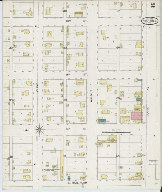 Sanborn Fire Insurance Map from Rich Hill, Bates County, Missouri (1893), Sheet #0002 - Historic Sanborn Fire Insurance Map Print, vintage old map wall art, antique decor, genealogy gift, Missouri Missouri map