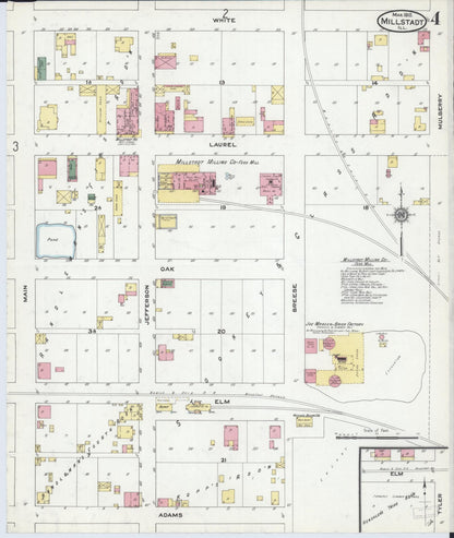 Sanborn Fire Insurance Map from Millstadt, Saint Clair County, Illinois (1910), Sheet #0004 - Complete Map Set gallery image, historic Sanborn map, vintage wall art, Illinois Illinois