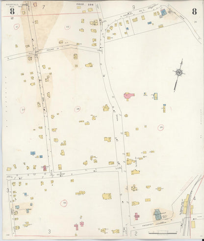 Sanborn Fire Insurance Map from Ridgefield, Fairfield County, Connecticut (1940), Sheet #0008 - Complete Map Set gallery image, historic Sanborn map, vintage wall art, Connecticut Connecticut