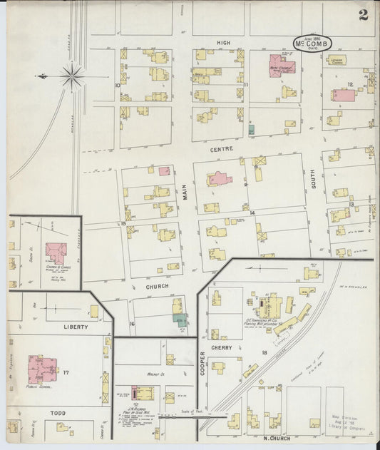 Sanborn Fire Insurance Map from McComb, Hancock County, Ohio (1885), Sheet #0002 - Historic Sanborn Fire Insurance Map Print, vintage old map wall art, antique decor, genealogy gift, Ohio Ohio map