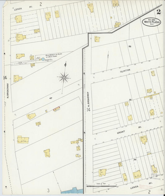 Sanborn Fire Insurance Map from White Plains, Westchester County, New York (1905), Sheet #0002 - Historic Sanborn Fire Insurance Map Print, vintage old map wall art, antique decor, genealogy gift, New York New York map