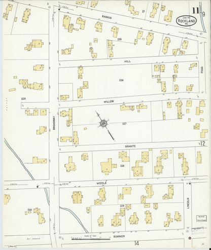Sanborn Fire Insurance Map from Rockland, Knox County, Maine (1912), Sheet #0011 - Complete Map Set gallery image, historic Sanborn map, vintage wall art, Maine Maine