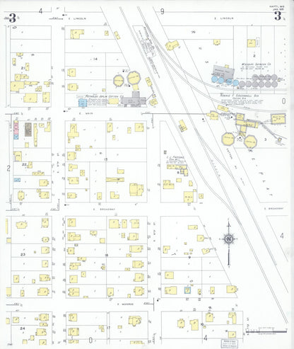 Sanborn Fire Insurance Map from Hayti, Pemiscot County, Missouri (1951), Sheet #0003 - Complete Map Set gallery image, historic Sanborn map, vintage wall art, Missouri Missouri