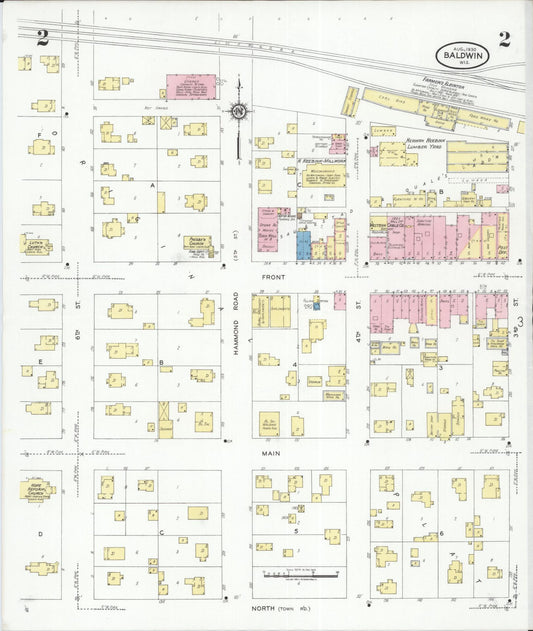 Sanborn Fire Insurance Map from Baldwin, St. Croix County, Wisconsin (1930), Sheet #0002 - Historic Sanborn Fire Insurance Map Print, vintage old map wall art, antique decor, genealogy gift, Wisconsin Wisconsin map