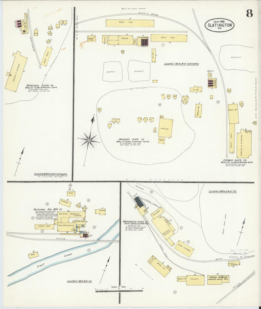 Sanborn Fire Insurance Map from Slatington, Lehigh County, Pennsylvania (1908), Sheet #0008 - Historic Sanborn Fire Insurance Map Print, vintage old map wall art, antique decor, genealogy gift, Pennsylvania Pennsylvania map