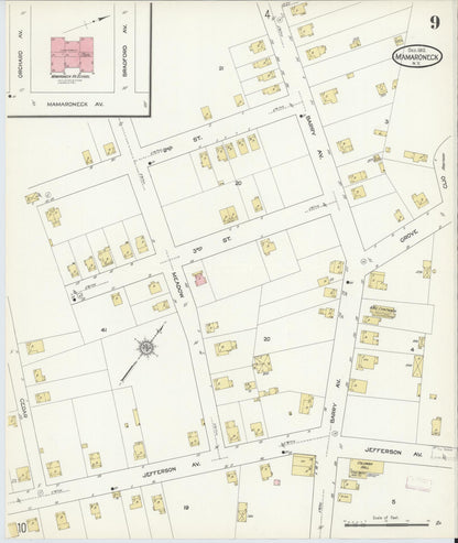 Sanborn Fire Insurance Map from Mamaroneck, Westchester County, New York (1912), Sheet #0008 - Complete Map Set gallery image, historic Sanborn map, vintage wall art, New York New York