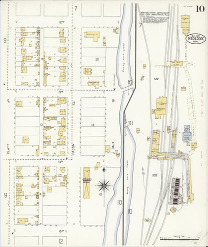 Sanborn Fire Insurance Map from Red Lodge, Carbon County, Montana (1907), Sheet #0010 - Complete Map Set gallery image, historic Sanborn map, vintage wall art, Montana Montana