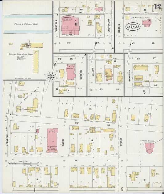 Sanborn Fire Insurance Map from La Salle, La Salle County, Illinois (1898), Sheet #0012 - Historic Sanborn Fire Insurance Map Print, vintage old map wall art, antique decor, genealogy gift, Illinois Illinois map