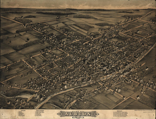 View of Albion, N.Y., 1880 (1880) – Historic Bird’s-Eye View Panorama Print