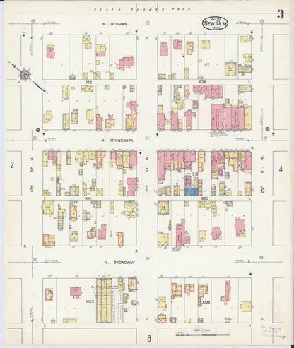 Sanborn Fire Insurance Map from New Ulm, Brown County, Minnesota (1913), Sheet #0003 - Complete Map Set gallery image, historic Sanborn map, vintage wall art, Minnesota Minnesota