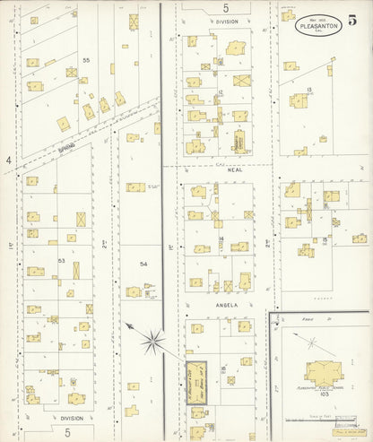 Sanborn Fire Insurance Map from Pleasanton, Alameda County, California (1903), Sheet #0005 - Complete Map Set gallery image, historic Sanborn map, vintage wall art, California California