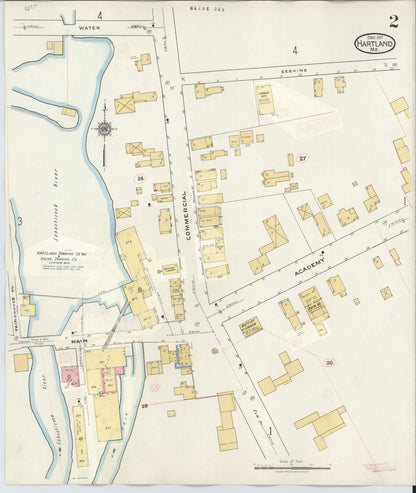 Sanborn Fire Insurance Map from Hartland, Somerset County, Maine (1945), Sheet #0002 - Complete Map Set gallery image, historic Sanborn map, vintage wall art, Maine Maine