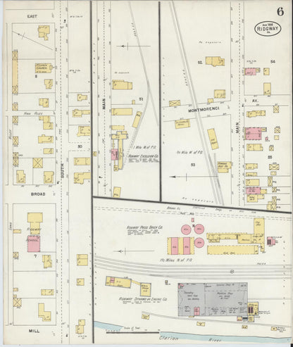 Sanborn Fire Insurance Map from Ridgway, Elk County, Pennsylvania (1898), Sheet #0006 - Complete Map Set gallery image, historic Sanborn map, vintage wall art, Pennsylvania Pennsylvania