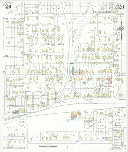 Sanborn Fire Insurance Map from Herrin, Williamson County, Illinois (1941), Sheet #0020 - Complete Map Set gallery image, historic Sanborn map, vintage wall art, Illinois Illinois