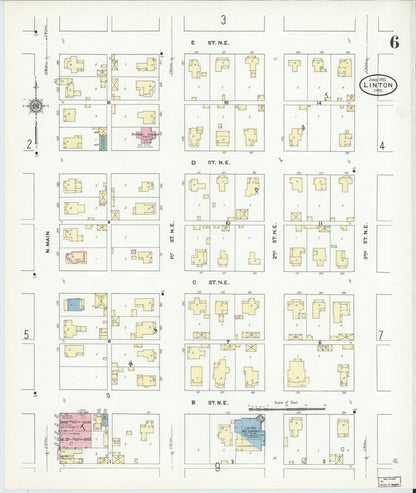Sanborn Fire Insurance Map from Linton, Greene County, Indiana (1910), Sheet #0006 - Historic Sanborn Fire Insurance Map Print, vintage old map wall art, antique decor, genealogy gift, Indiana Indiana map