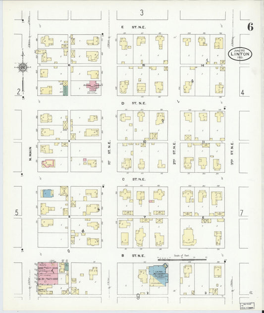 Sanborn Fire Insurance Map from Linton, Greene County, Indiana (1910), Sheet #0006 - Historic Sanborn Fire Insurance Map Print, vintage old map wall art, antique decor, genealogy gift, Indiana Indiana map
