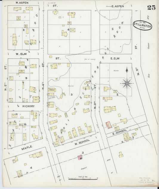 Sanborn Fire Insurance Map from Stillwater, Washington County, Minnesota (1891), Sheet #0025 - Historic Sanborn Fire Insurance Map Print, vintage old map wall art, antique decor, genealogy gift, Minnesota Minnesota map