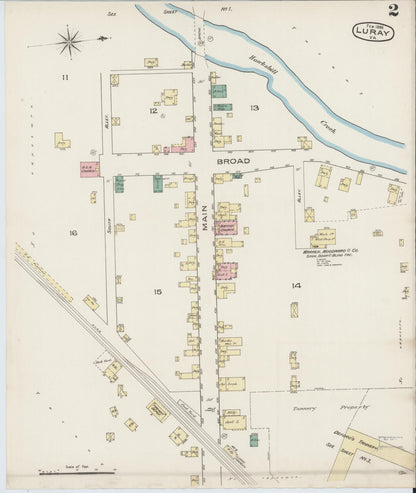 Sanborn Fire Insurance Map from Luray, Page County, Virginia (1886), Sheet #0002 - Complete Map Set gallery image, historic Sanborn map, vintage wall art, Virginia Virginia
