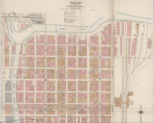 Sanborn Fire Insurance Map from Chicago, Cook County, Illinois (1963), Sheet #0001 - Historic Sanborn Fire Insurance Map Print, vintage old map wall art, antique decor, genealogy gift, Illinois Illinois map