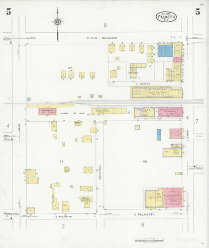 Sanborn Fire Insurance Map from Palmetto, Manatee County, Florida (1930), Sheet #0005 - Complete Map Set gallery image, historic Sanborn map, vintage wall art, Florida Florida