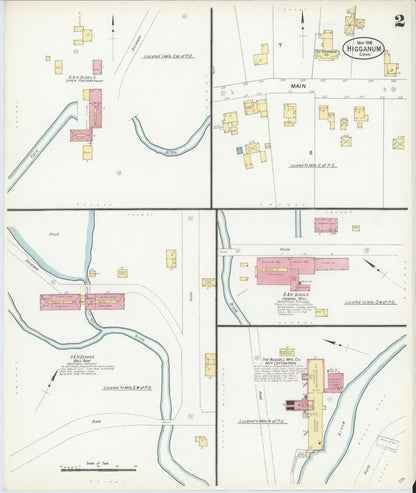 Sanborn Fire Insurance Map from Higganum, Middlesex County, Connecticut (1908), Sheet #0002 - Complete Map Set gallery image, historic Sanborn map, vintage wall art, Connecticut Connecticut