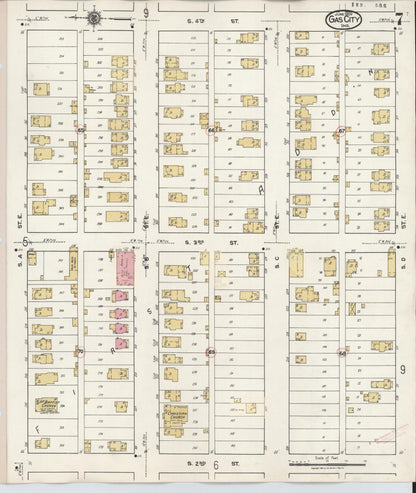 Sanborn Fire Insurance Map from Gas City, Grant County, Indiana (1932), Sheet #0007 - Complete Map Set gallery image, historic Sanborn map, vintage wall art, Indiana Indiana