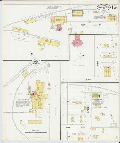Sanborn Fire Insurance Map from Marshfield, Wood County, Wisconsin (1904), Sheet #0015 - Complete Map Set gallery image, historic Sanborn map, vintage wall art, Wisconsin Wisconsin