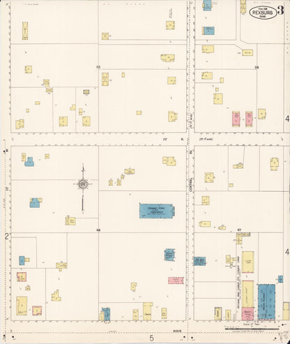 Sanborn Fire Insurance Map from Rexburg, Madison County, Idaho (1918), Sheet #0003 - Complete Map Set gallery image, historic Sanborn map, vintage wall art, Idaho Idaho