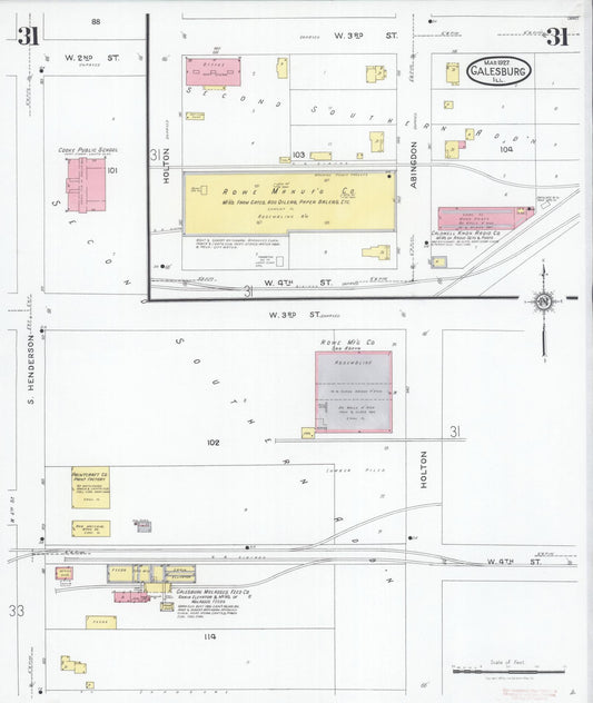 Sanborn Fire Insurance Map from Galesburg, Knox County, Illinois (1927), Sheet #0031 - Historic Sanborn Fire Insurance Map Print, vintage old map wall art, antique decor, genealogy gift, Illinois Illinois map