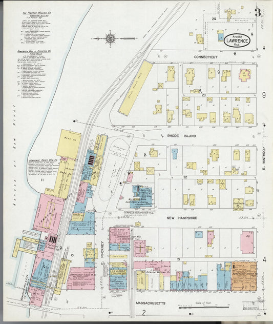 Sanborn Fire Insurance Map from Lawrence, Douglas County, Kansas (1912), Sheet #0003 - Historic Sanborn Fire Insurance Map Print, vintage old map wall art, antique decor, genealogy gift, Kansas Kansas map