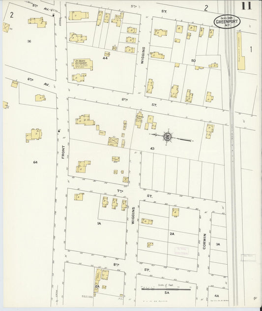 Sanborn Fire Insurance Map from Greenport, Suffolk County, New York (1909), Sheet #0011 - Historic Sanborn Fire Insurance Map Print, vintage old map wall art, antique decor, genealogy gift, New York New York map