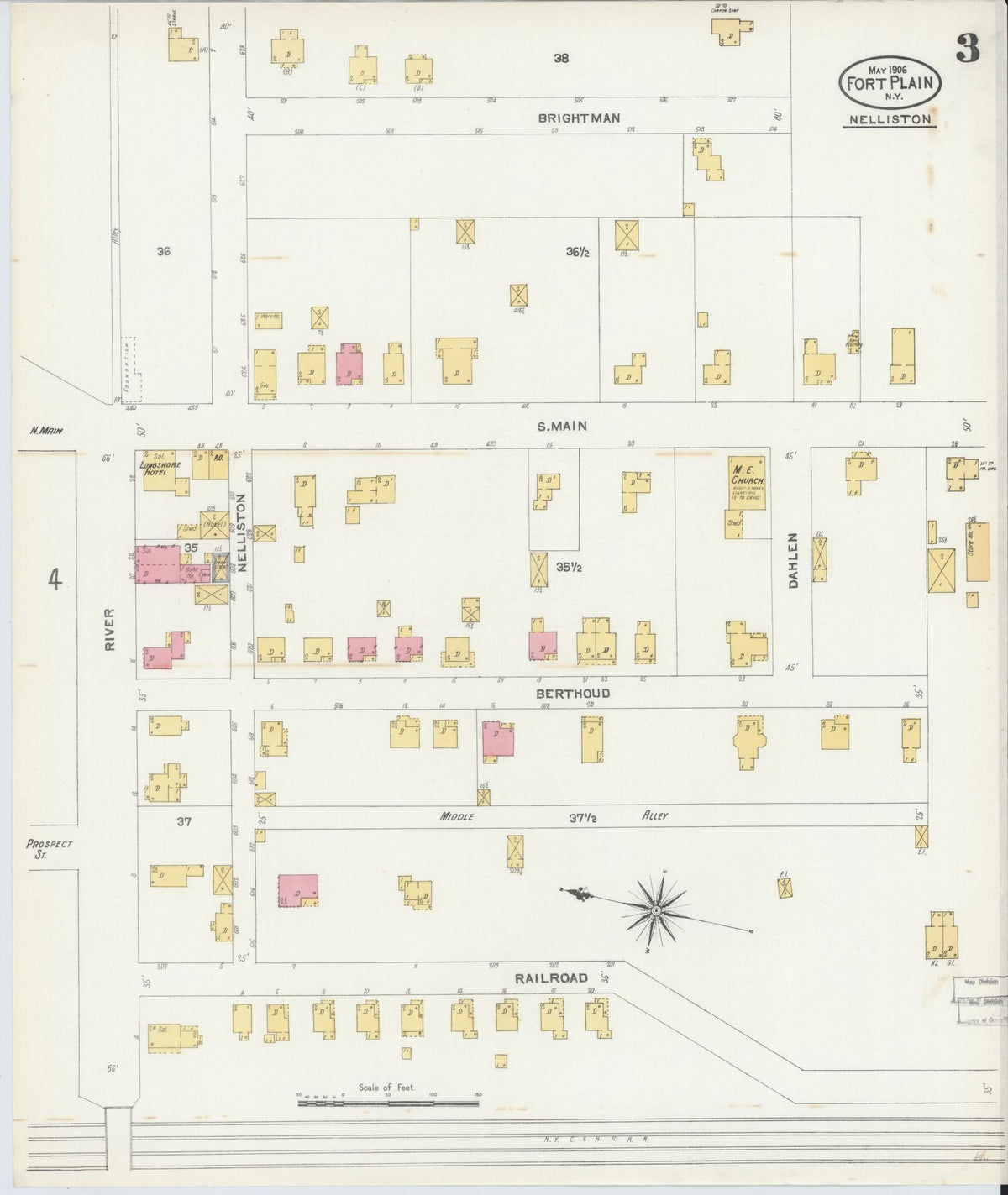 Sanborn Fire Insurance Map from Fort Plain, Montgomery County, New York (1906), Sheet #0003 - Complete Map Set gallery image, historic Sanborn map, vintage wall art, New York New York