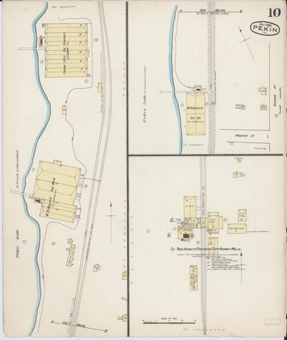 Sanborn Fire Insurance Map from Pekin, Tazewell County, Illinois (1885), Sheet #0010 - Complete Map Set gallery image, historic Sanborn map, vintage wall art, Illinois Illinois